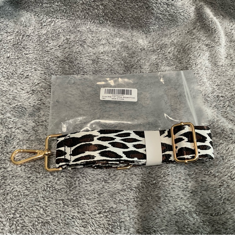 Leopard Print Purse/Bag Strap with Gold Hardware